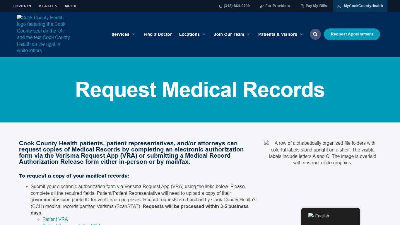 Request Medical Records Cook County Health